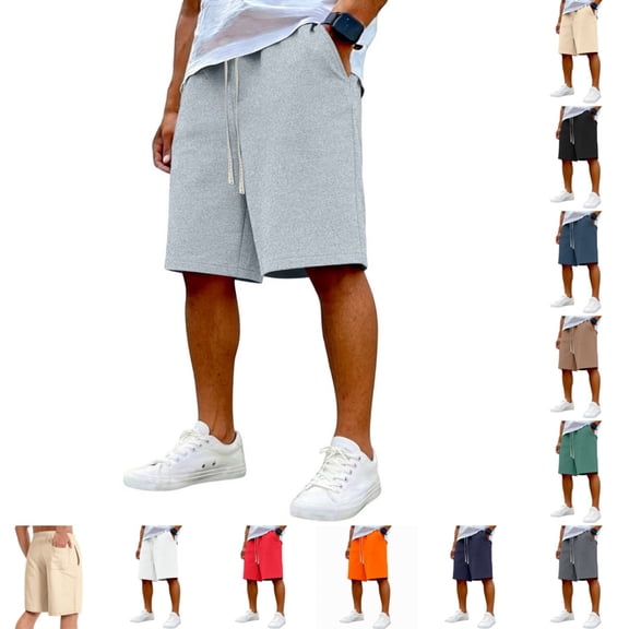 Baggy Sweat Shorts for Men Casual Cotton Fleece Athletic Shorts Summer Workout Gym Lounge Shorts with Pockets Light Gray M