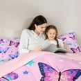 thumbnail image 5 of Castle Fairy Flying Butterfly 3 Pieces Queen Comforter Set for Teens Girls Boys Children,Stars Print Ultra Soft Bedding Sets,Dreamy Princess Bedding Comforter Set,Lightweight Room Decor, 5 of 8
