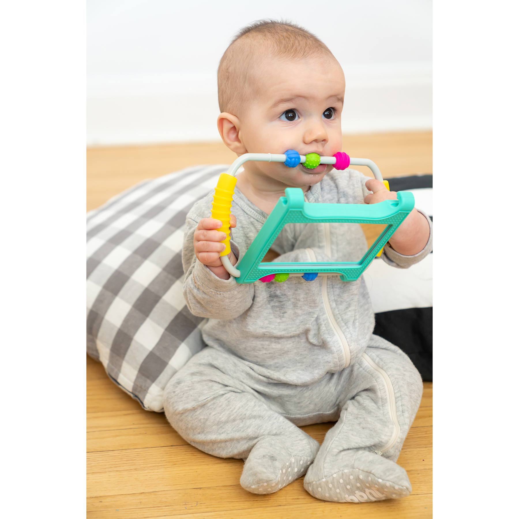 Mobi Peeka Tummy Time Mirror Sensory Toy Silicone Montessori Toy for Babies
