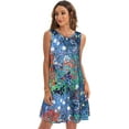 thumbnail image 3 of Women's Summer Dresses 2024 Beach Casual Sleeveless Floral Print Tank Loose Sundress with Pocket, 3 of 6