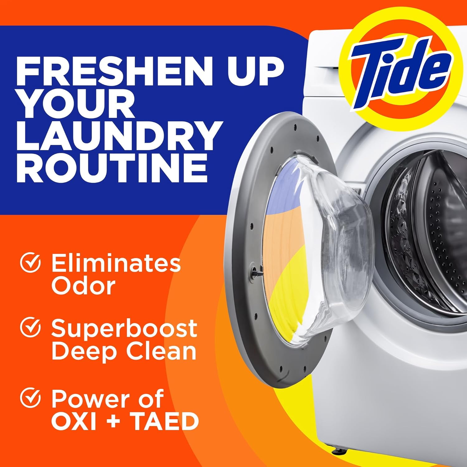 Tide Washing Machine Cleaner, Washer Machine Cleaner with Oxi for Front and Top Loader Washer Machines, Deep Cleaning Odor Eliminator, 10 Month Supply