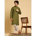 thumbnail image 7 of SKAVIJ Kurta Pajama Set for Men Cotton 2 Piece Top Bottom Traditional Indian Dress Olive Green M, 7 of 7