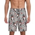 thumbnail image 1 of Balery Halloween Gnome Pantalones cortos de pijama de punto de algodón para hombre con cinturilla y bolsillos-Large, 1 of 6