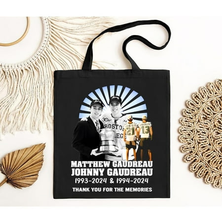 vintage Rip Matthew Gaudreau And Johnny Gaudreau Thank You For The Memories Signatures Tote Bag-TH18727