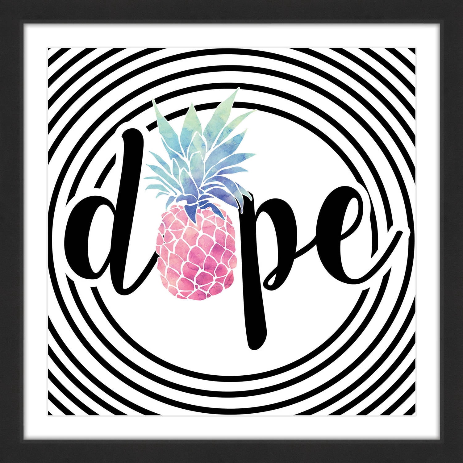 Marmont Hill "Dope Pineapple" by Diana Alcala Framed Painting Print