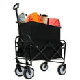 thumbnail image 3 of E-Western Minimeetall Multi Use Foldable Wagon Cart with 3 Pcs Plastic Liner Bag for Camping Garden Beach Heavy Duty Utility Cart Black, 3 of 9