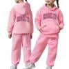 thumbnail image 3 of shqvo Big Girls 2 Piece Sport Outfit Brooklyn New York Letter Print Pullover Sport Sweatsuits Hoodie Sweatpants Outfits Hoodies Tracksuits for Toddlers Children Teens, 3 of 8