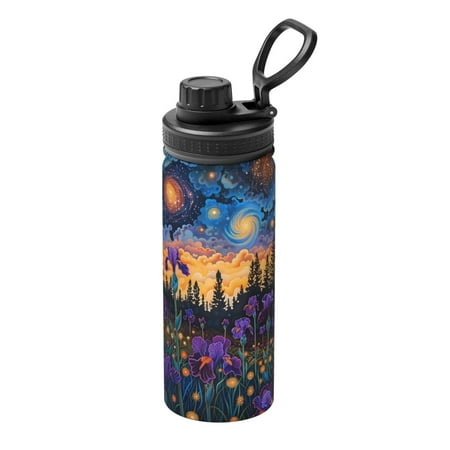 

Salouo Cosmic Irises At Twilight for 18oz Stainless Steel Vacuum Insulated Tumbler Coffee Travel Mug Spill Proof with Lid Thermos Cup for Keep Hot/Ice Coffee Tea and Beer
