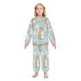 thumbnail image 2 of Fluffy Pajamas Set Fuzzy Winter Warm Pj Sets Pullover Tops and Long Pants Cute Capybara and Daisies X-Small, 2 of 8