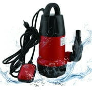 Heavy Duty 1100W Submersible Sump Pump With 25 FT Cord 1.5HP 3700GPH Water Sub Pump Electric Empty Pool Pond Pump, Red&Black