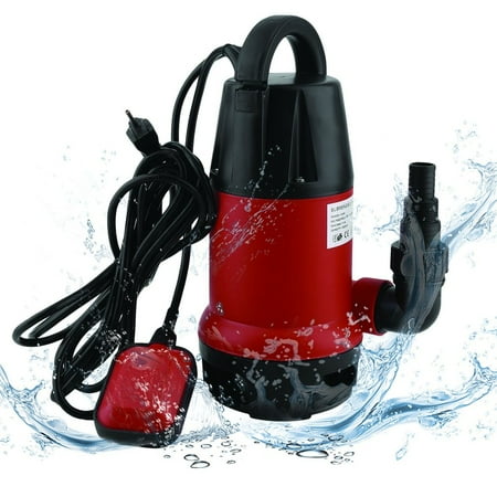 Heavy Duty 1100W Submersible Sump Pump With 25 FT Cord 1.5HP 3700GPH Water Sub Pump Electric Empty Pool Pond Pump, Red&Black