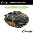 thumbnail image 5 of Champion Sports 11.5" Fielder's Glove - Synthetic Leather Front and Back for Comfort Grip | Double Bar Open Web and Conventional Back Design for Versatility | Age: Elementary | Right-Handed Glove, 5 of 5