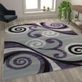 thumbnail image 7 of Flash Furniture Valli Rectangular Contemporary Black, Grey, Purple Area Rug, 8' x 10', 7 of 7
