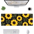 thumbnail image 6 of Stylish Floral Sunflower Printed Mouse Pad, Oversized Game Mouse Pad with Stitched Edge and Non-Slip Rubber Base, Desk Pad, Writing Pad, 6 of 7