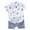 Blue, variant on Summer Baby Boys Casual Short Sleeve Floral Print T-shirt Tops+Shorts Costume Set