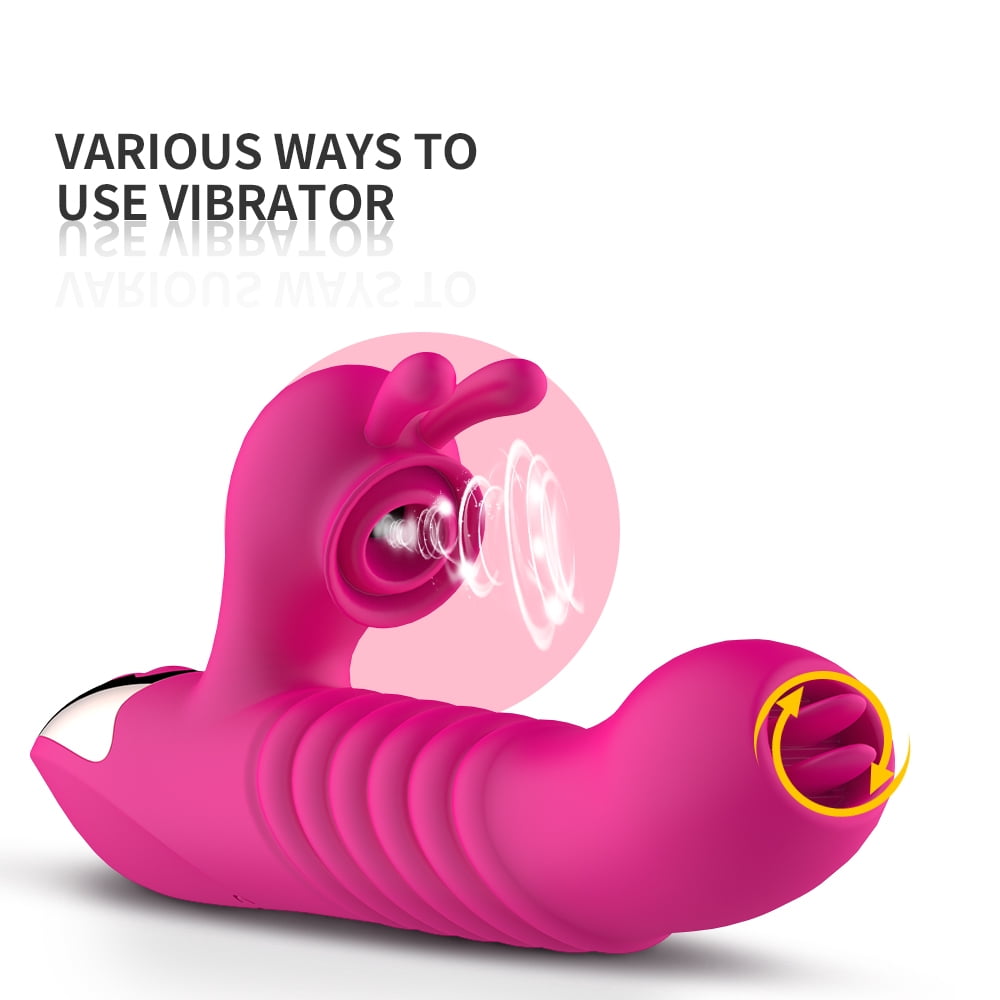 Centerel Rabbit Vibrator Sex Toys with Vibrating Licking & Telescoping Modes for Women