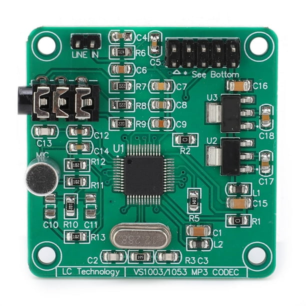 Módulo De Audio Módulo De Música Módulo De Voz Módulo De Sonido Módulo De Audio 12.288Mhz Oscilador De Cristal Para Reproducción De MP3 Decodificación Grabación Integrada ANGGREK Audio Module