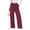 !Wine, variant on BODOAO Striped Wide Leg Pants for Women - Casual Loose Fit High-Waisted Drawstring Pajama Pants - Straight Trousers Striped Pants Elastic Waist Knit Baggy Sweatpants with Pockets Army Green L