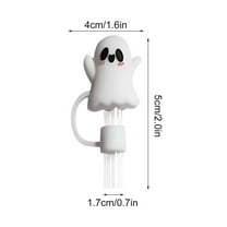 3D Halloween Straw Cover Cap for Stanley Cup, 1pcs Cute Ghost Halloween Straw Topper Silicone Straw Covers Dustproof Straw Tips Lids Cup Accessories for Tumble Water Bottle