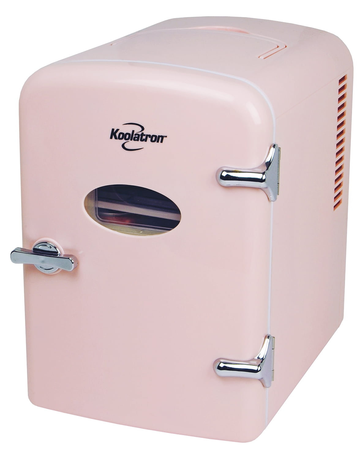 Koolatron 6 Can AC/DC Personal Retro Mini Cooler/Mini Fridge in Pink (4.2 Quarts/4 Liters