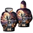 thumbnail image 3 of Spooky Halloween Night Witch Afghan Hound Glowing Pumpkins All Over Print 3D Hoodie Unisex Merch Hoodies Dog Lover - 12015, 3 of 6