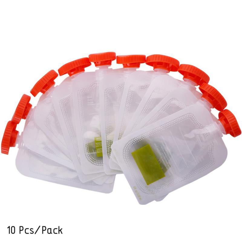 50-Pack Bags Squeeze Pouches Home Made Child Food Dispenser Plush Meal 