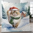 thumbnail image 4 of Hello Winter Ragdoll Frosty Morning Walk Welcome Snowy Christmas Quilt Blanket Cat Lover Kitten Owner Gifts Idea Cozy Comforter Throw Blanket - 02018, 4 of 5