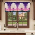 thumbnail image 6 of Purple Star Sky Curtain Valances for Windows, Kitchen Valance Window Treatments Panel 2 Pack, Tree Retro Abstract Watercolor Art Rod Pocket Short Curtains for Bathroom Bedroom 42 x 18 Inch, 6 of 8