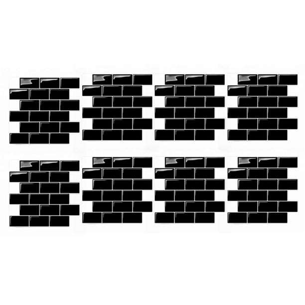 8X Pegatinas de Pared 3D Ladrillo Papel Pintado Azulejo para Cocina Baño Protector Contra Salpicaduras Tía-Loseta