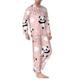 thumbnail image 2 of Naloa Panda Men’s Pajamas Set - Long Sleeve Button Down Sleep Shirt and Pajama Bottoms Sleepwear Set-X-Large, 2 of 7