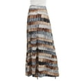 thumbnail image 4 of Made by Johnny Women's Printed Maxi Skirt with Waist Elastic Band XL BLACK_BROWN, 4 of 6