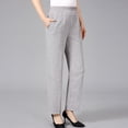 thumbnail image 3 of LLYwey Business Casual Pants For Women Women's Summer Casual Daily Solid High Waist Loose Straight Thin Pants Female Scrub Pants Long Pant Style H1725 Gray 3XL, 3 of 3