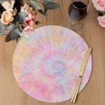 thumbnail image 3 of Rainbow Color Round Placemats Set of 8, Braided Polypropylene Place Mats, Fantasy Colorful Ombre Swirl Washable Table Mats for Kitchen Dinner Holiday Wedding Party Coffee Table Decoration 15", 3 of 9