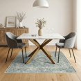 thumbnail image 3 of ODIKA 5'x7' Washable Area Rug Allover Vintage Scroll Border Boho Center Bordered Distressed Flowing Dynamic for Dining Room, Under Table, Home Office, Non-Slip Chair-Friendly, 3 of 7