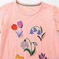 thumbnail image 3 of Girls Floral Buttrfly Print T Shirt Summer Short Sleeve Coton Blouse For Toddler Cozy Dailywear 5-6 Years, 3 of 8