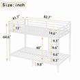thumbnail image 3 of Bellemave Twin XL over Twin XL Bunk Bed with Under-Bed Storgae, Heavy Duty Bunk Bed with Built-in Ladder & Safety Guardrail, Twin XL Bunk Beds for Teens,Adults, White, 3 of 10