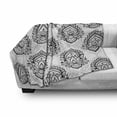 thumbnail image 3 of Ethnic Soft Flannel Fleece Throw Blanket, Ethnic Oriental Style Depiction of Lotus Flower in Mandala Pattern, Cozy Plush for Indoor and Outdoor Use, 50" x 70", White and Charcoal Grey, by Ambesonne, 3 of 6