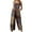 Khaki, variant on Jumpsuits for Women Summer Fashion Rompers Landscape Floral Printed Playsuits Pocket Button Camisole Jumpsuits Casual Overalls