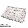 thumbnail image 5 of Romantic Floor Pillow Lounger Cover, Flamingos Shaping Hearts Heads Love Animal Valentines Illustration, Nap Mat Printed Fabric Case for 5 Pillows, 88" x 27", Pale Pink Grey, by Ambesonne, 5 of 5