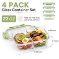 thumbnail image 2 of OVINESY 4 Pack 22oz Glass Meal Prep Containers with Lids, Food Storage Boxes, Leakproof Glass Storage Set for Lunch, Freezer Meals, Snacks and Everyday Kitchen Organization, Green, 2 of 8