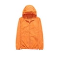 thumbnail image 2 of ChicHaven Womens Rain jacket with Hood Waterproof Lined Raincoat Windbreaker Travel Button Zip Up Trench Outdoor Coats Orange XL, 2 of 7