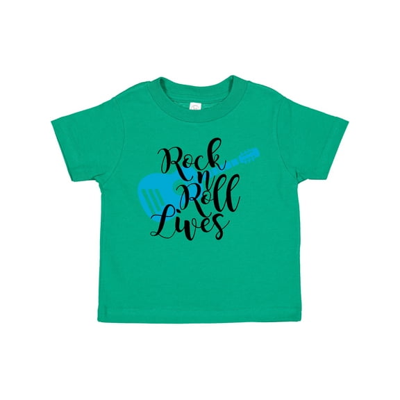 Inktastic Rock and Roll Lives with Blue Guitar Boys or Girls Toddler T-Shirt