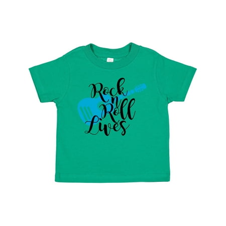 

Inktastic Rock and Roll Lives with Blue Guitar Gift Toddler Boy or Toddler Girl T-Shirt