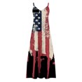 thumbnail image 3 of Deals Usmixi Formal Dresses for Women 4th of July High Waist Patriotic Spaghetti Strap Maxi Dresses V-Neck Sleeveless American Flag Print 2023 Summer Long Dress Black m, 3 of 4