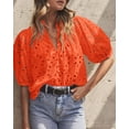 thumbnail image 5 of Womens Hollow Out Lace Embroidered Blouse, 5 of 14