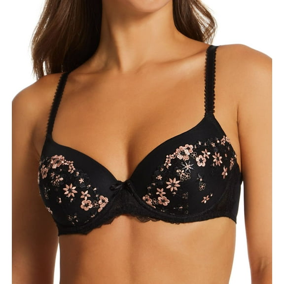 Women's Pour Moi 20110 Gigi Padded Balconette Bra (Black/Rose Gold 32DD)