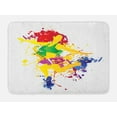 thumbnail image 1 of Modern Bath Mat, Red Haired Fitness Girl Colorful Ink Splatter Effect Rainbow Colors Splashed Design, Plush Bathroom Decor Mat with Non Slip Backing, 29.5" X 17.5", Multicolor, by Ambesonne, 1 of 2