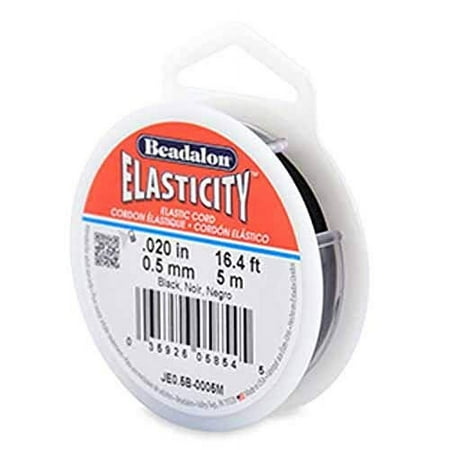 UPC: 0035926058545 | Beadalon Elasticity 0.5mm Black 5m (16.4 ft) Stretch Beading Cord