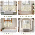 thumbnail image 6 of Boho Yellow Floral Tier Curtains, Vintage Farmhouse Paisley Plant Leaf Light Filtering Kitchen Curtains, 2Pcs Rod Pocket Half Window Treatments Panels for Sink Cafe Cabinet Camper 27.5x24 Inches, 6 of 9