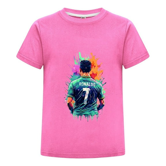 Youth CR7 T-Shirt for Boys Girls | Cristiano Ronaldo Fan Gear | Short Sleeve Shirt